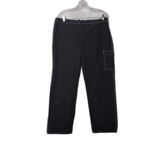 Vintage 90's Moda International Black Nylon Pants Womens Size Large